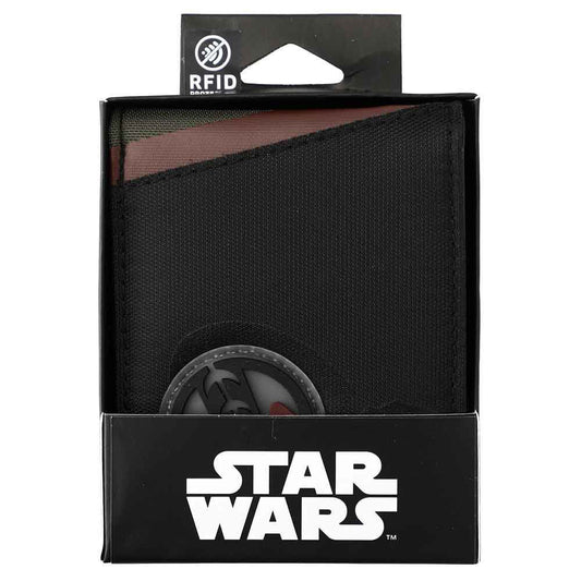 Colorful Star Wars Boba Fett Bi-fold Wallet with rubber Sigil Patch