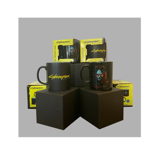 Cyberpunk 2077 Coffee mugs logo and Johnny Silverhand