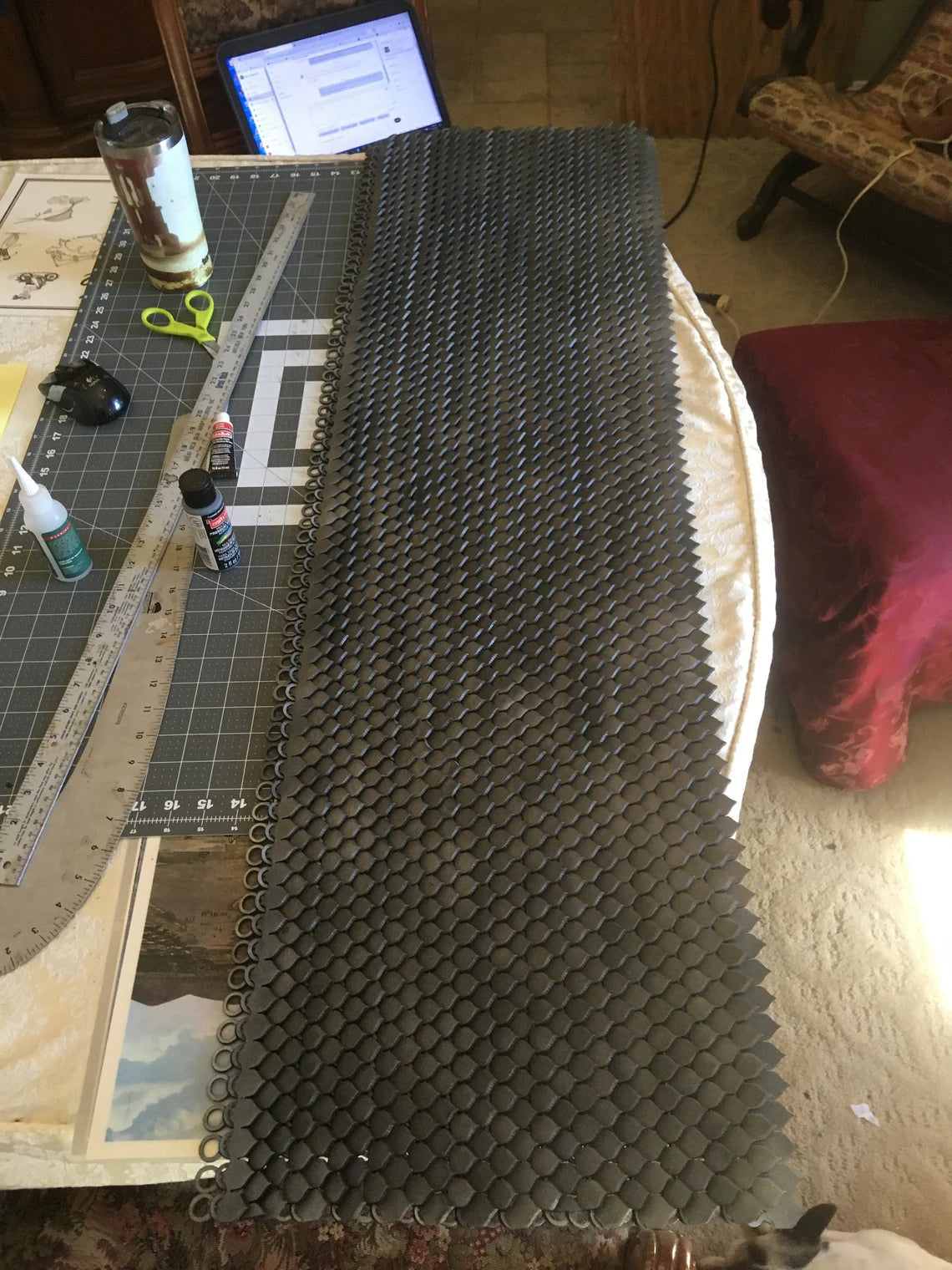 Large unpainted EVA foam scalemaille panel