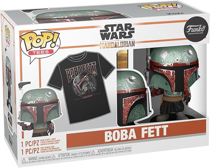 Funko Pop! Boba Fett T-shirt  and Boba Fett  Pop! #462 Figure Set