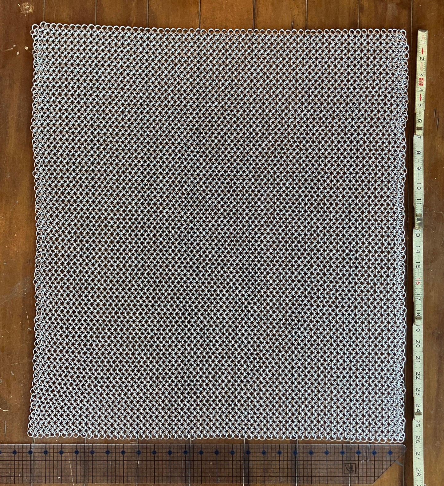 Bright Aluminum Chainmaille Fabric for Armor and Cosplay 24"x24" square