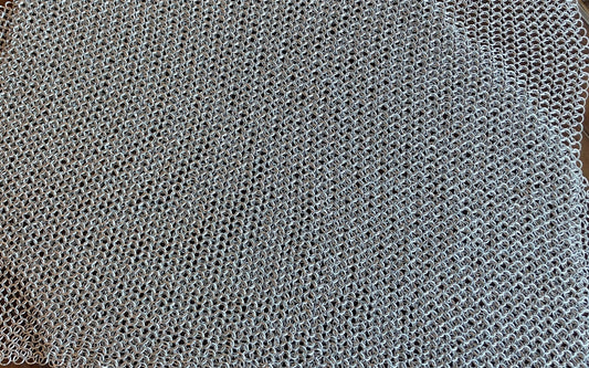 Bright Aluminum Chainmaille Fabric for Armor and Cosplay 24"x24" square