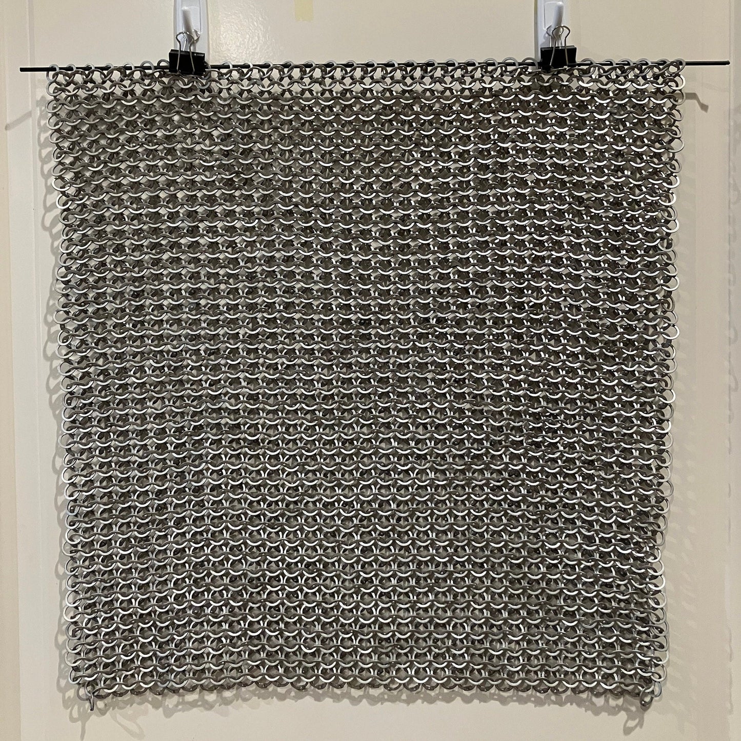 Antiqued Aluminum Riveted Chainmaille Fabric Squares for Armor and Cosplay